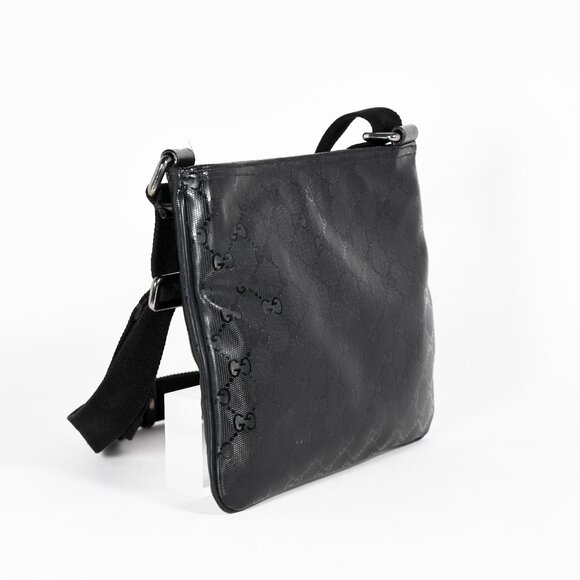 Gucci Black GG Imprimé Messenger Bag with Adjustable Strap - Picture 6 of 11